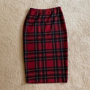 Plaid pencil skirt